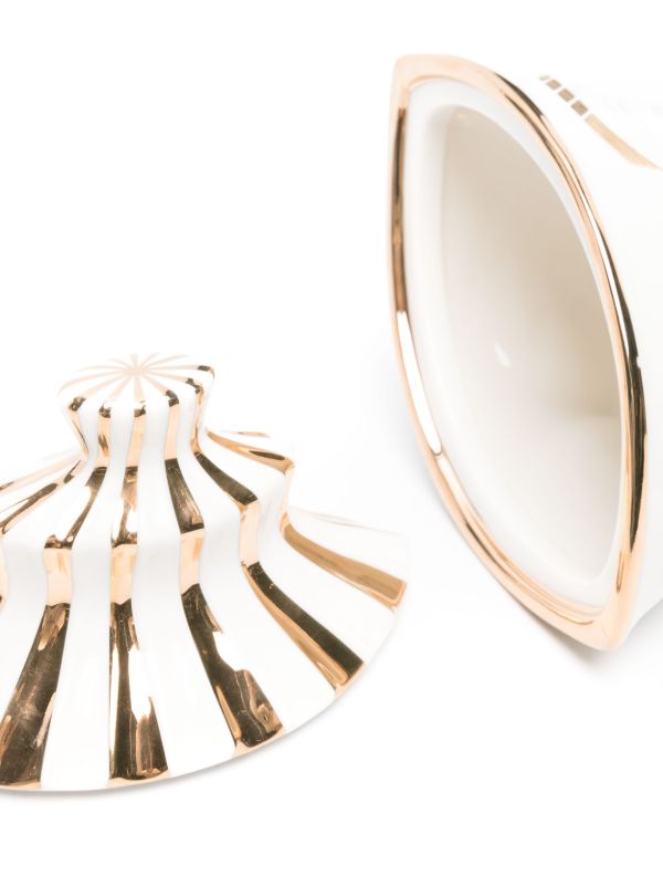 Browns Jonathan Adler White Gilded Giuliette Porcelain Box | Browns Trinket Boxes