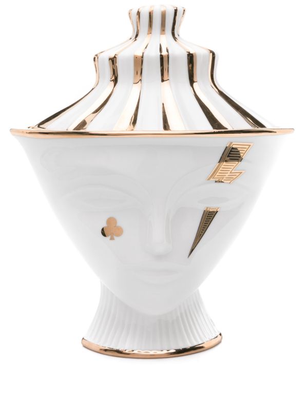 browns Jonathan Adler White Gilded Giuliette Porcelain Box | Browns Trinket Boxes