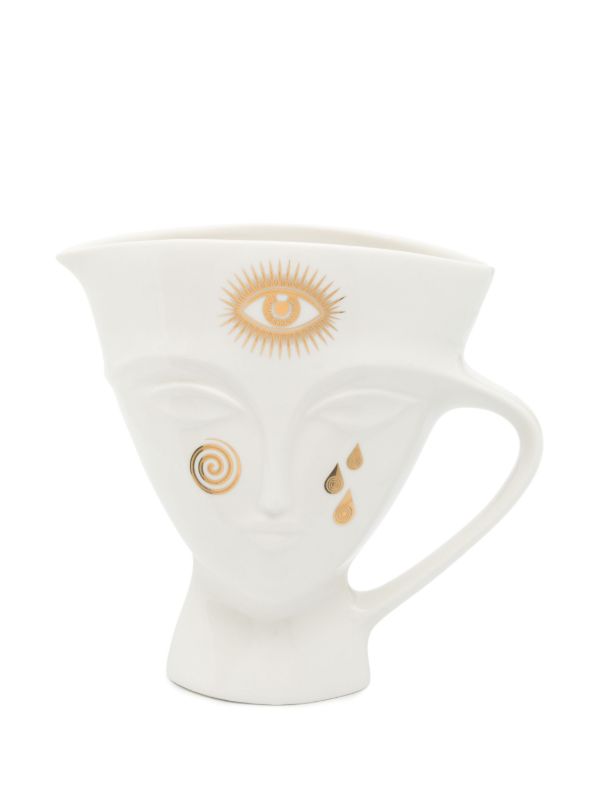 Browns Jonathan Adler White Gilded Giuliette Porcelain Pitcher | Browns Cups & Tea Sets