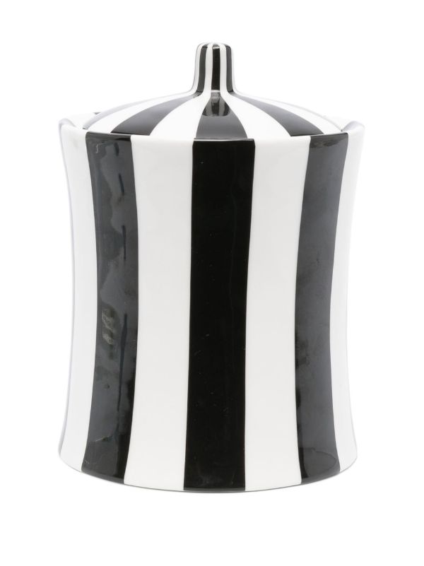 Browns Jonathan Adler White Vice Peace Striped Canister | Browns Kitchen Accessories