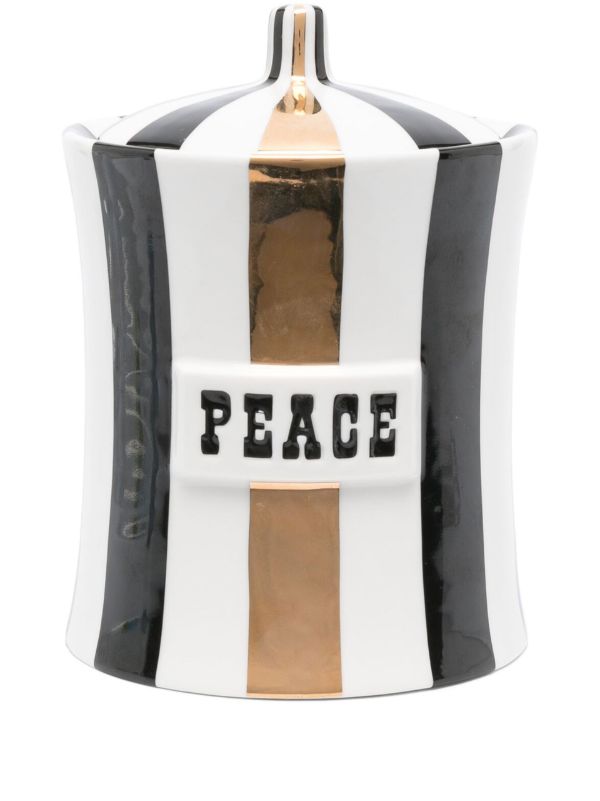 browns Jonathan Adler White Vice Peace Striped Canister | Browns Kitchen Accessories