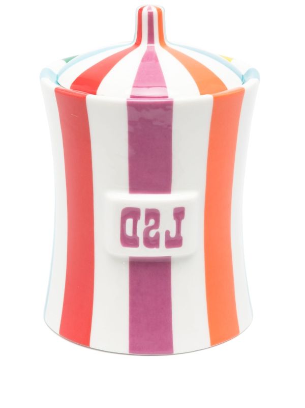 browns Jonathan Adler white Vice Striped porcelain pot | Browns Kitchen Accessories