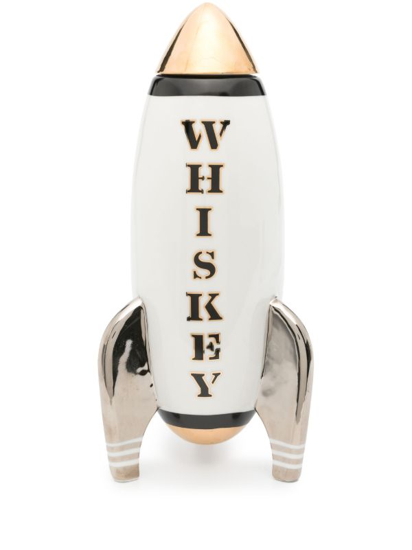 browns Jonathan Adler white Whiskey Rocket porcelain decanter | Browns Barware