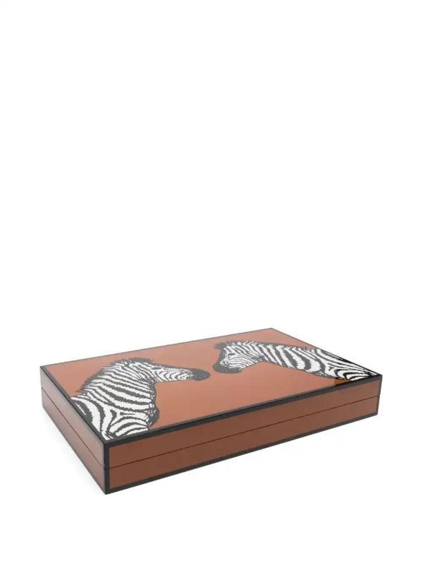 Browns Jonathan Adler Zebra Backgammon Set | Browns Table Games