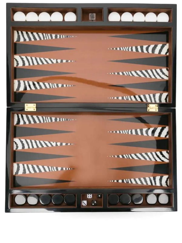 browns Jonathan Adler Zebra backgammon set | Browns Table Games