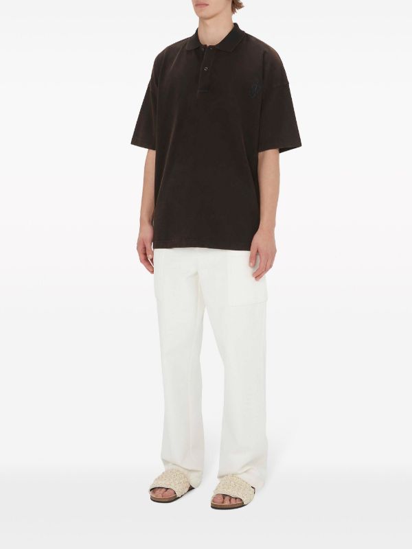 Browns JW Anderson Brown Logo-Embroidered Polo Shirt | Browns Polo Shirts