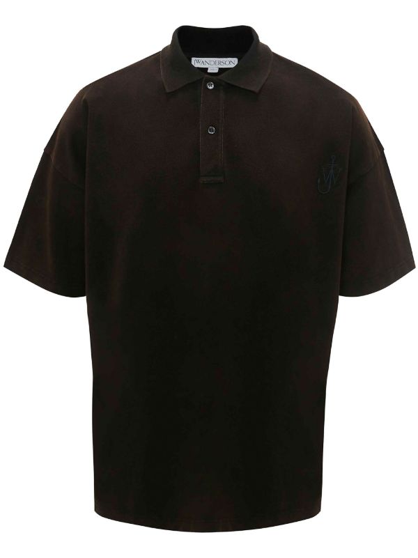 browns JW Anderson Brown Logo-Embroidered Polo Shirt | Browns Polo Shirts