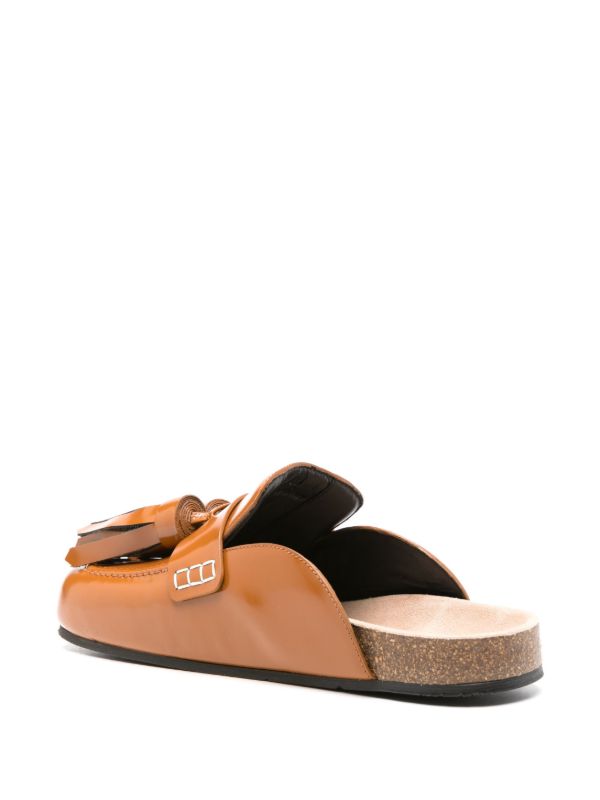 Browns JW Anderson Brown Tasselled Leather Loafer Mules | Browns Mules