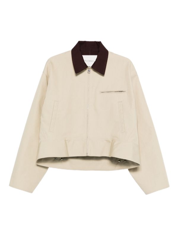 browns JW Anderson curved-hem cotton jacket | Browns Lightweight Jackets