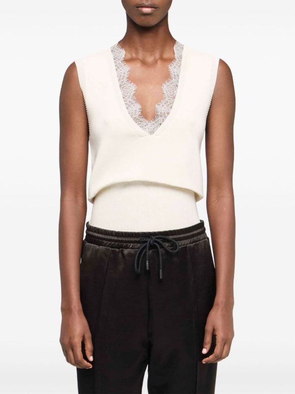 Browns JW Anderson Lace-trim Knit Top | Browns Knitted Tops