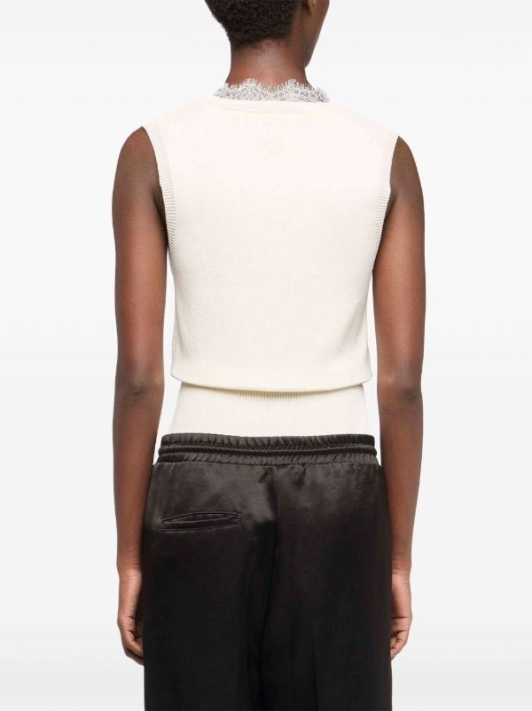 Browns JW Anderson Lace-trim Knit Top | Browns Knitted Tops