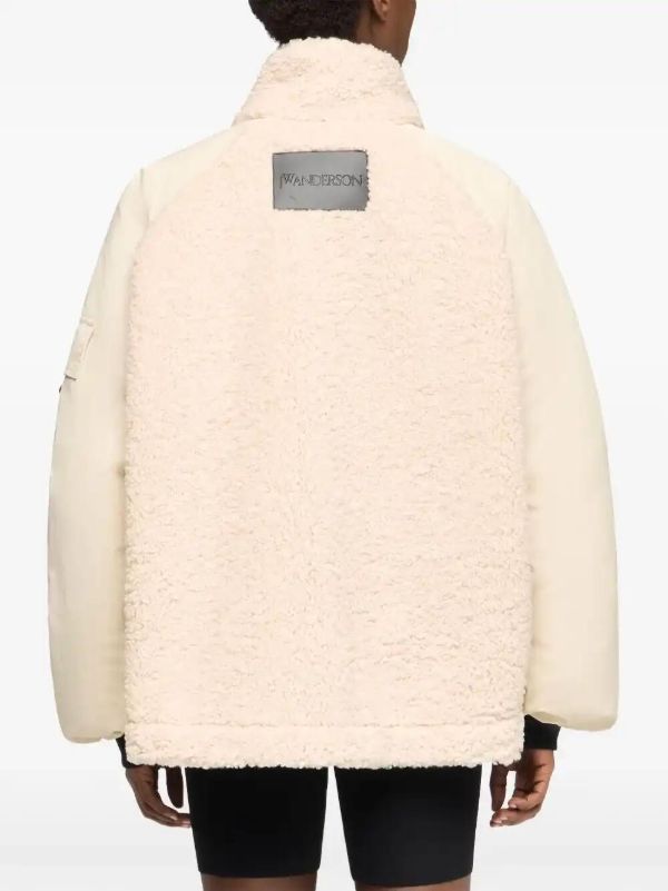 Browns JW Anderson Neutrals Panelled Fleece Jacket | Browns Varsity Jackets