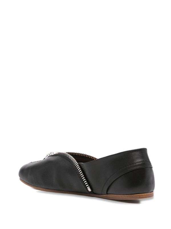 Browns JW Anderson Zip-detail Leather Ballet Flats | Browns Ballerina Shoes