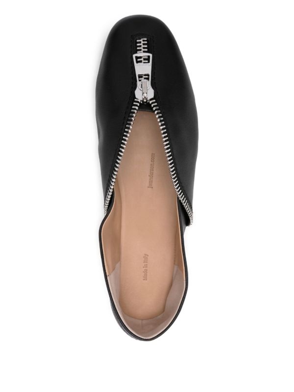 Browns JW Anderson Zip-detail Leather Ballet Flats | Browns Ballerina Shoes