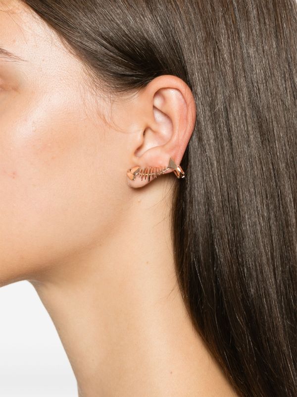 Browns Kamushki 18K Rose Gold Wishbone Ruby Ear Cuff | Browns Fine Earrings