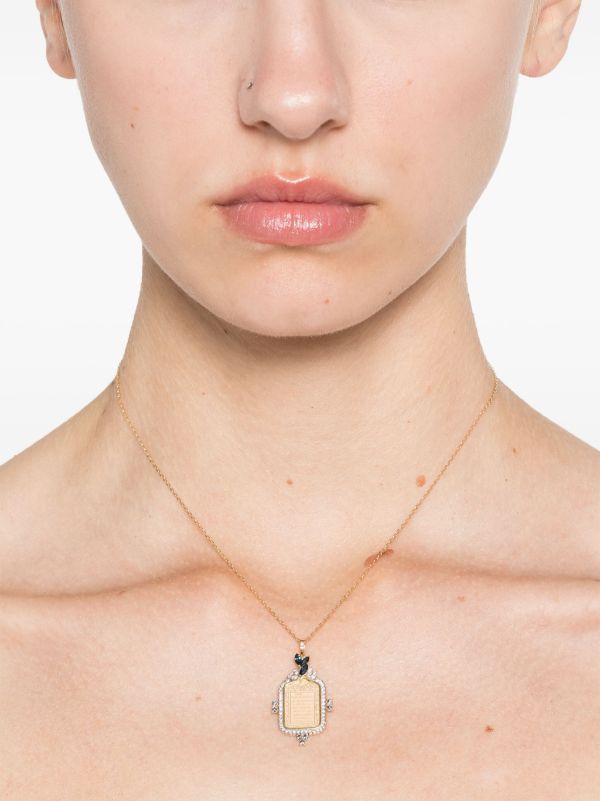 Browns Kamushki 18K Yellow Gold Ayut Al Kursi Sapphire And Diamond Necklace | Browns Fine Necklaces