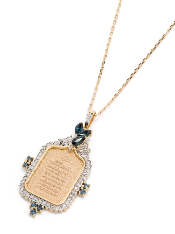 Browns Kamushki 18K Yellow Gold Ayut Al Kursi Sapphire And Diamond Necklace | Browns Fine Necklaces