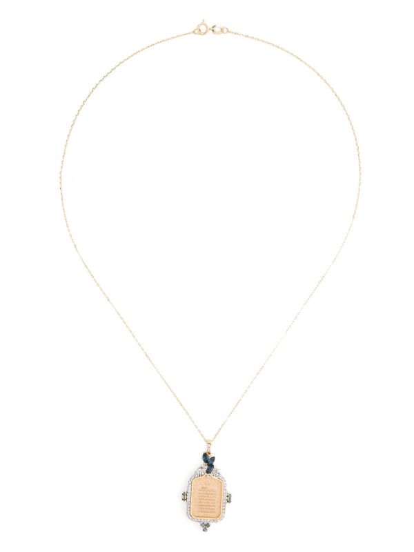 browns Kamushki 18K Yellow Gold Ayut Al Kursi Sapphire And Diamond Necklace | Browns Fine Necklaces