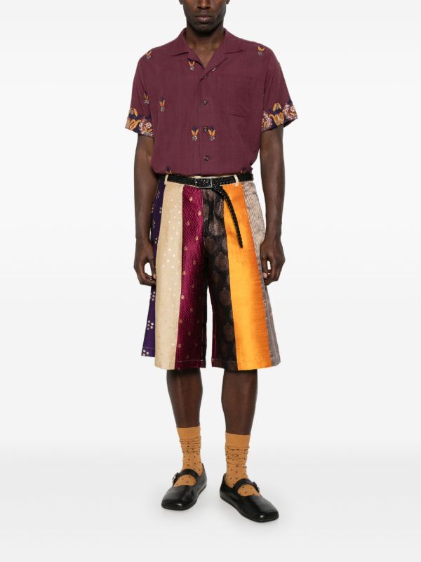 Browns Kartik Research Patterned-jacquard Shorts | Browns Bermuda Shorts