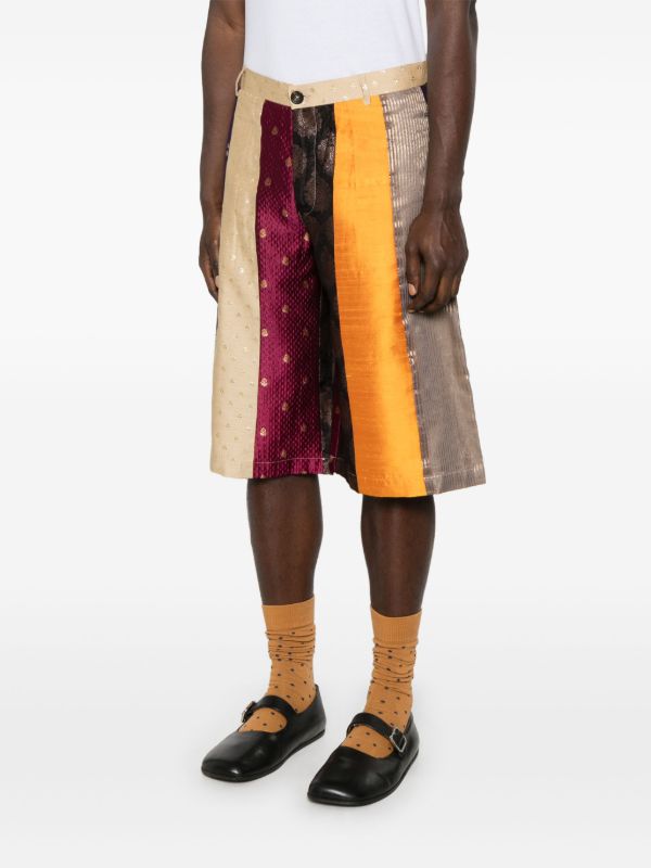 Browns Kartik Research Patterned-jacquard Shorts | Browns Bermuda Shorts