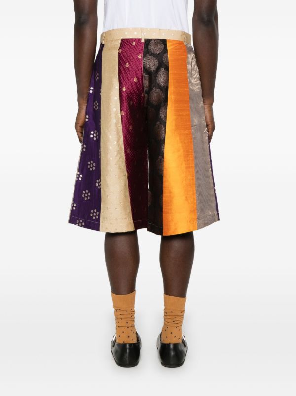 Browns Kartik Research Patterned-jacquard Shorts | Browns Bermuda Shorts