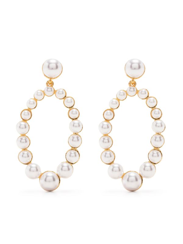browns Kenneth Jay Lane Gold-Plated Pearl Drop Earrings | Browns Earrings
