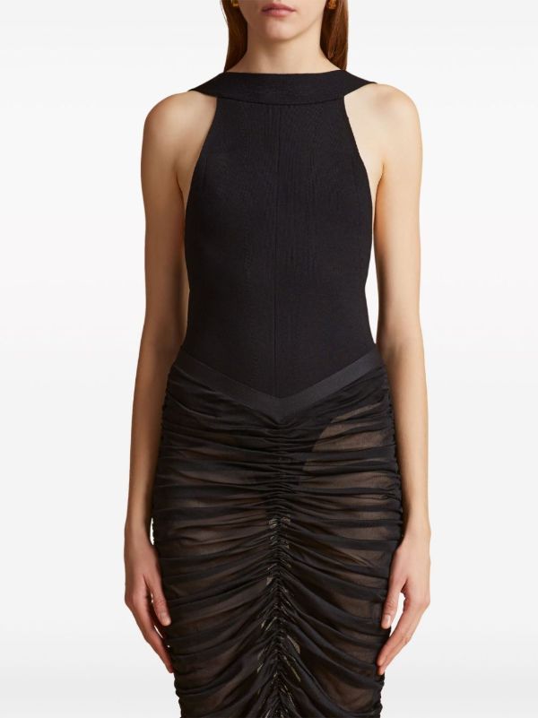 Browns KHAITE Black Campagna Bodysuit | Browns Vests & Tank Tops