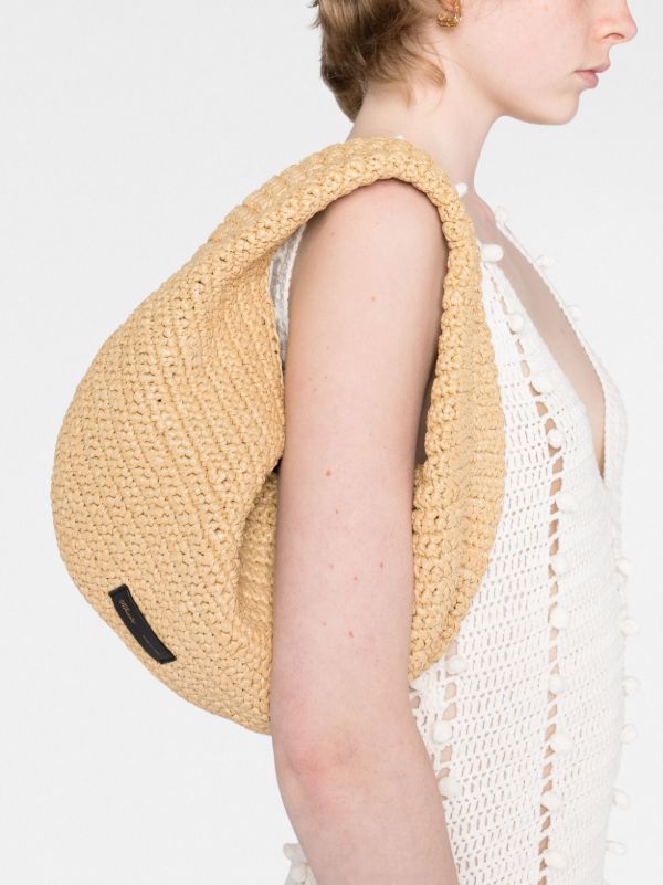 Browns KHAITE Neutral Olivia Raffia Shoulder Bag | Browns Beach Bags