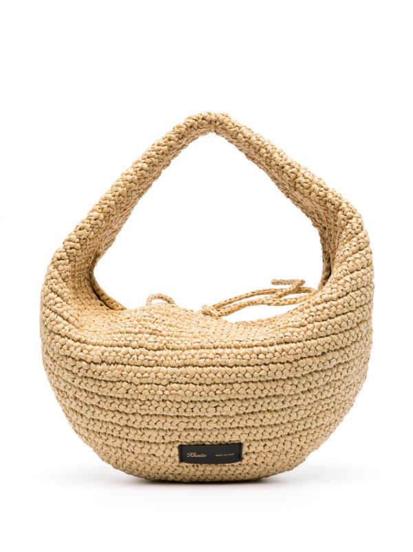 browns KHAITE neutral Olivia raffia shoulder bag | Browns Beach Bags