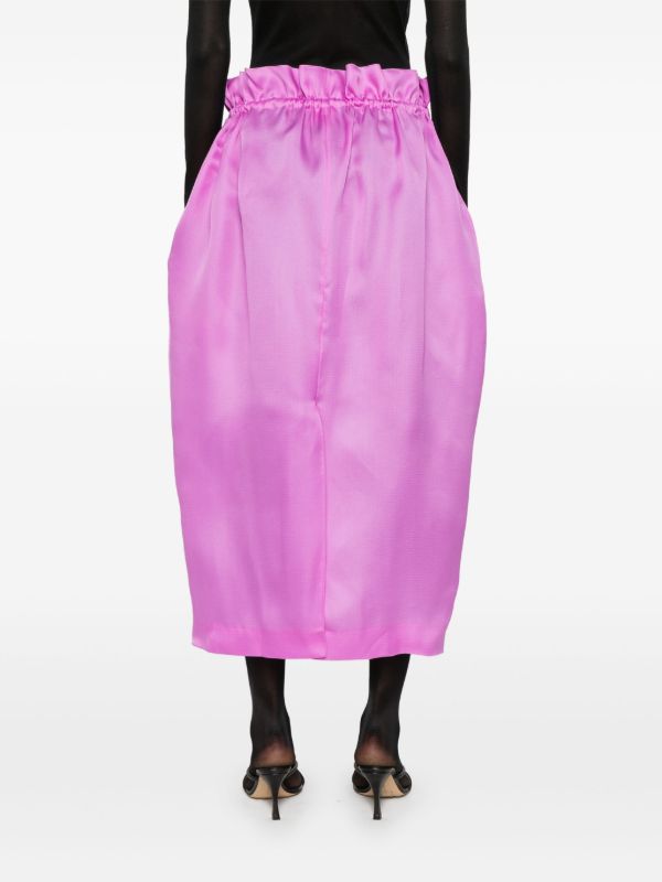 Browns KHAITE Purple Paperbag-Waist Silk Skirt | Browns High-Waisted Skirts