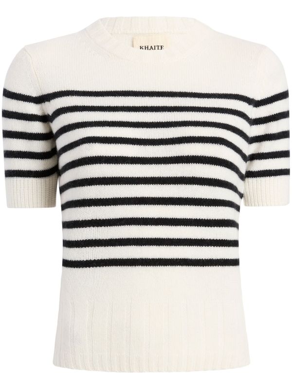 browns KHAITE White Luphia Cashmere Knitted Top | Browns Knitted Tops