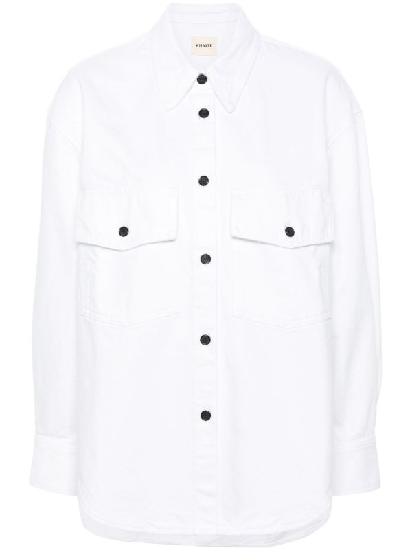 browns KHAITE White Mahmet Cotton Denim Shirt | Browns Shirts