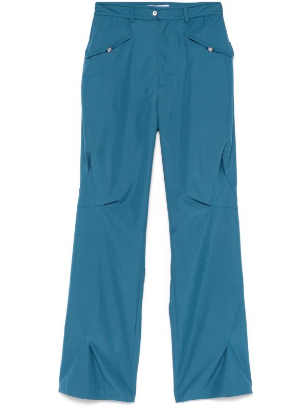 browns Kiko Kostadinov Blue Alec Trousers | Browns Regular-Fit & Straight Leg Pants