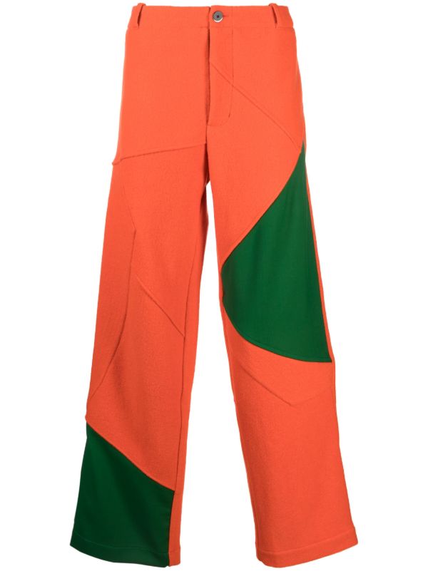 browns Kiko Kostadinov Orange Aspasia Panelled Trousers | Browns Regular-Fit & Straight Leg Pants