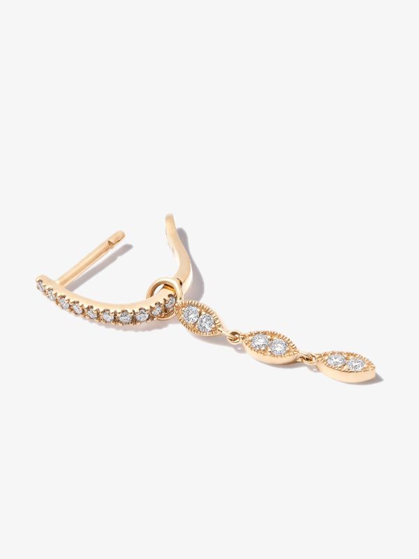 Browns Kimaï 18K Yellow Gold Cleo Diamond Drop Huggie Earring | Browns Fine Earrings