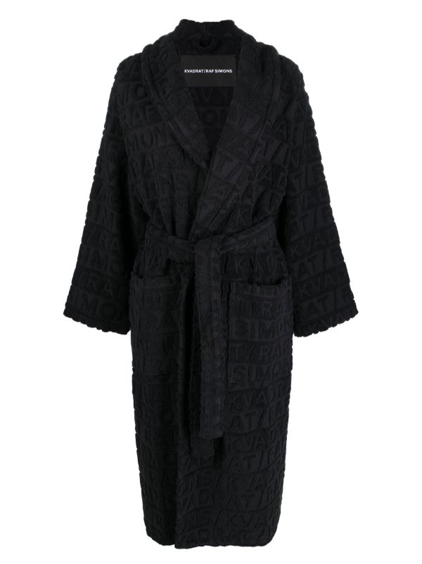 browns Kvadrat X Raf Simons black logo jacquard robe | Browns Dressing Gowns & Robes