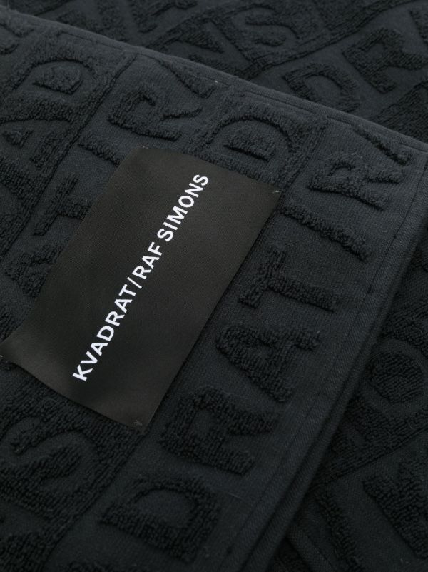 Browns Kvadrat X Raf Simons Black Logo Jacquard Towel | Browns Towels