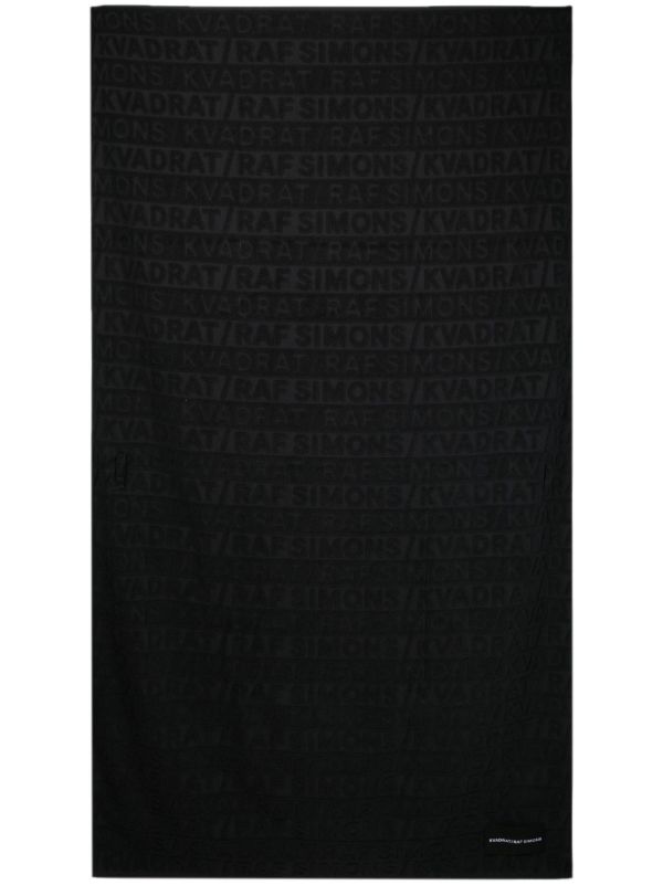 Browns Kvadrat X Raf Simons Black Logo Jacquard Towel | Browns Towels