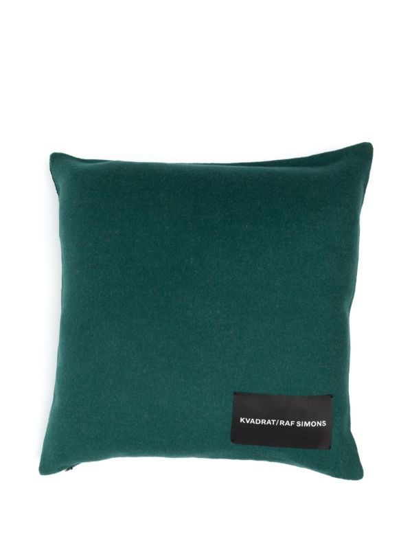 Browns Kvadrat X Raf Simons Green Double Face Wool Cushion | Browns Cushions