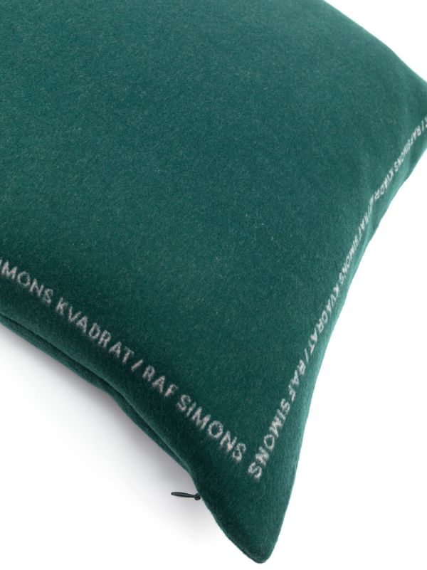 Browns Kvadrat X Raf Simons Green Double Face Wool Cushion | Browns Cushions