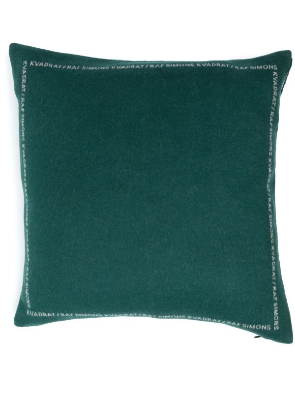 browns Kvadrat X Raf Simons Green Double Face Wool Cushion | Browns Cushions