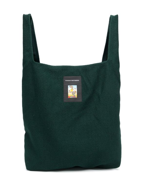 browns Kvadrat X Raf Simons Green Vidar Large Tote Bag | Browns Tote Bags
