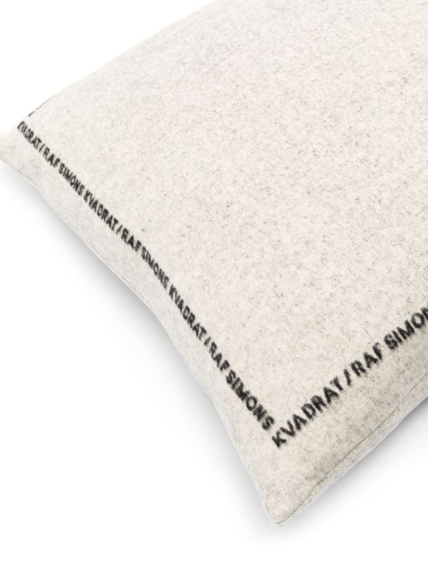 Browns Kvadrat X Raf Simons Neutral Double Face Wool Cushion | Browns Cushions