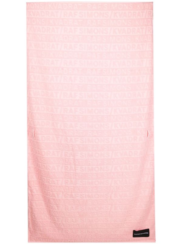Browns Kvadrat X Raf Simons Pink Logo Jacquard Towel | Browns Towels