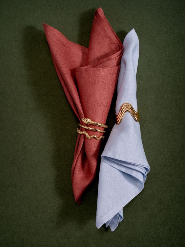 Browns L'Objet Gold-Tone Snake Napkin Ring Set | Browns Kitchen Accessories
