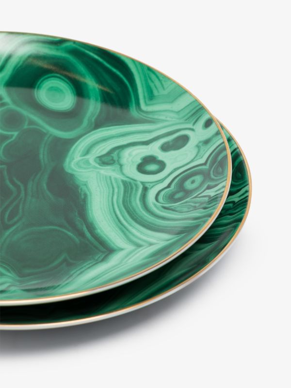 Browns L'Objet Green Malachite Dessert Plate Set | Browns Plates & Bowls