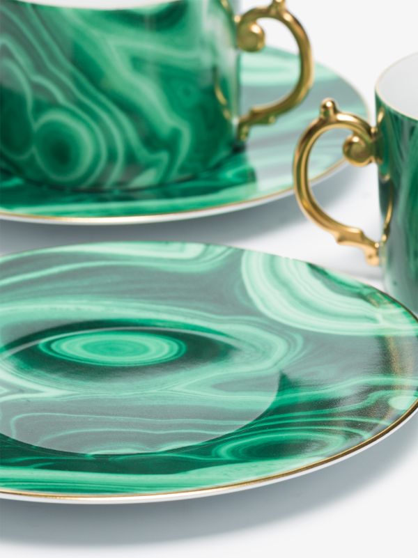 Browns L'Objet Green Malachite Tea Cup And Saucer Set | Browns Cups & Tea Sets