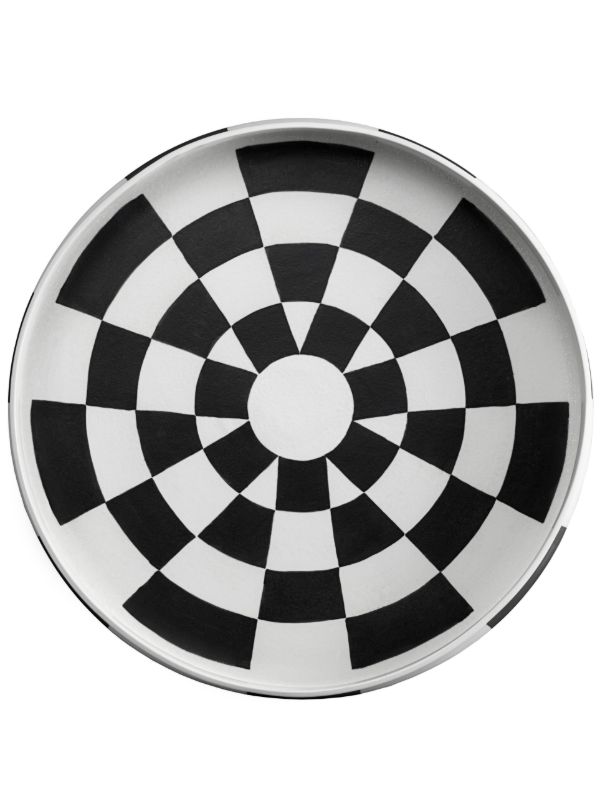 browns L'Objet white Damier porcelain platter | Browns Plates & Bowls