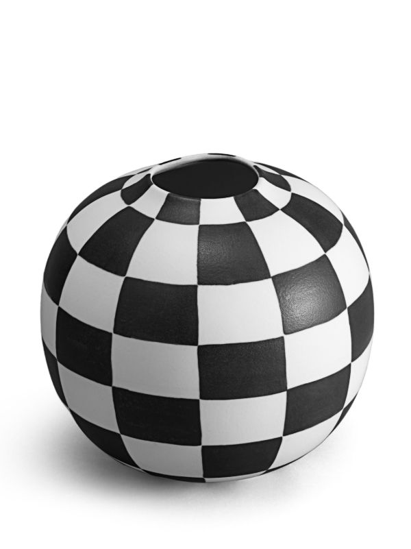 Browns L'Objet White Damier Porcelain Vase | Browns Vases