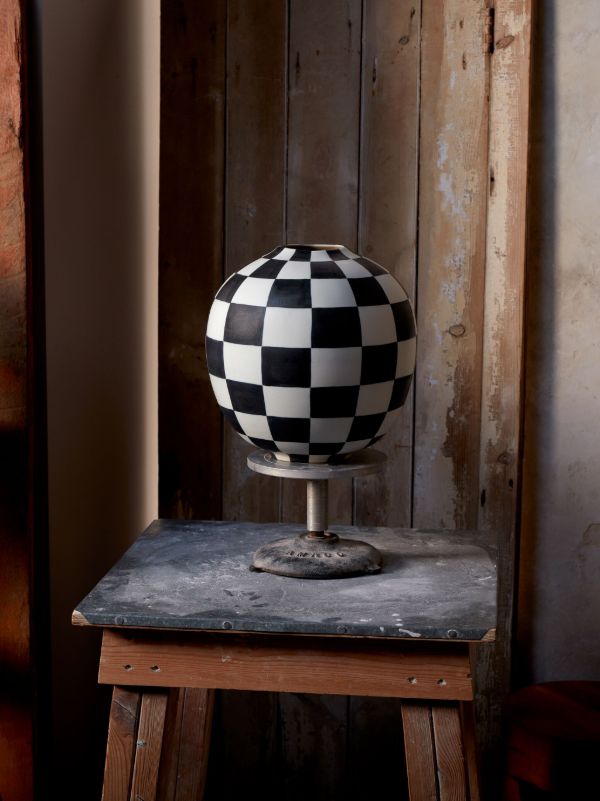 Browns L'Objet White Damier Porcelain Vase | Browns Vases